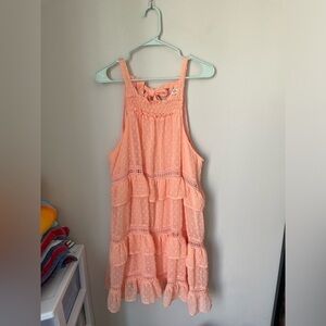 Entro Peach Ruffle Sleeveless Summer Dress Size Large